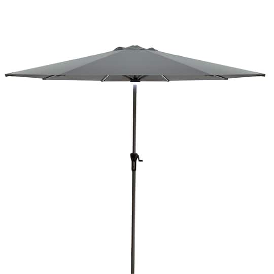9Ft Solar Lighted Outdoor Patio Market Umbrella By Northlight in Gray | 108" x 108" x 96" | Michaels®